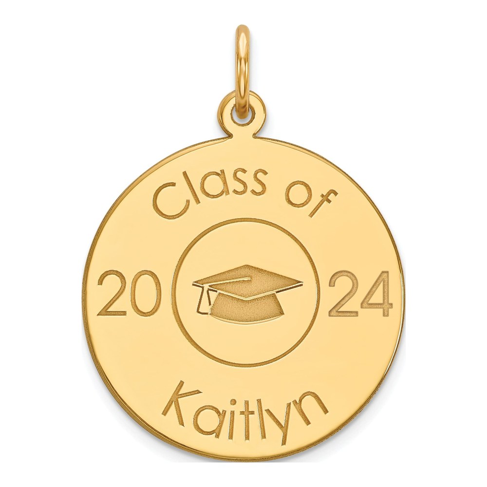 Gold-Plated Sterling Silver Personalized Graduation Charm