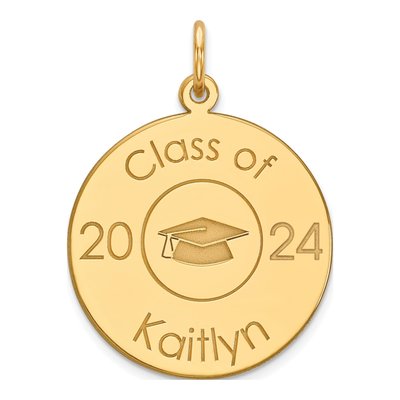 Gold-Plated Sterling Silver Personalized Graduation Charm
