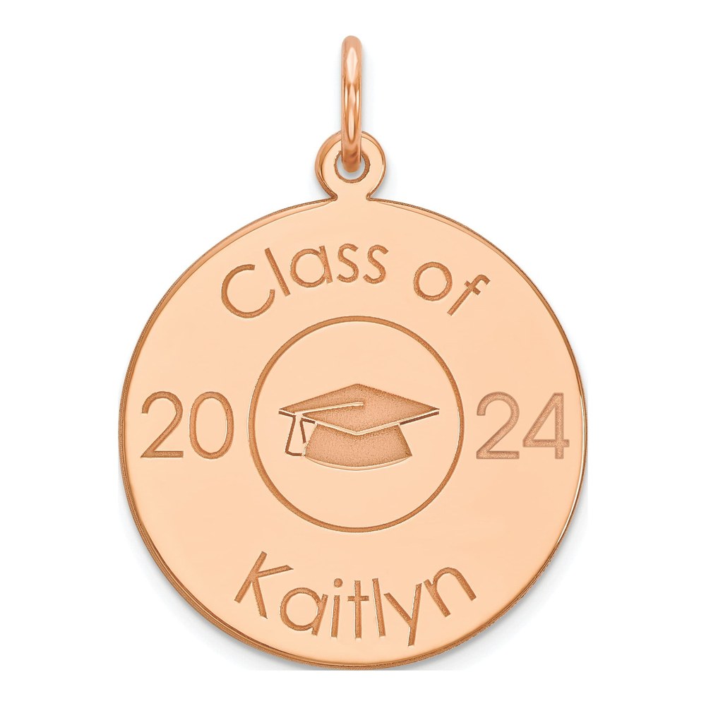 Rose Gold-Plated Sterling Silver Personalized Graduation Charm