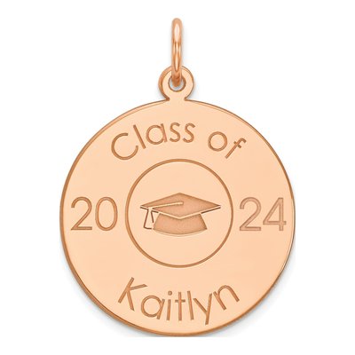 Rose Gold-Plated Sterling Silver Personalized Graduation Charm
