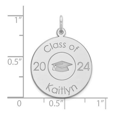 Sterling Silver Personalized Graduation Charm – view 2