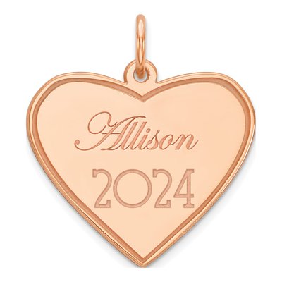Rose Gold-Plated Sterling Silver Personalized Graduation Charm