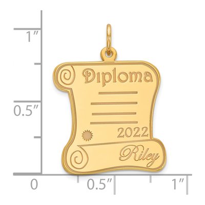 Gold-Plated Sterling Silver Personalized Diploma Charm – view 2
