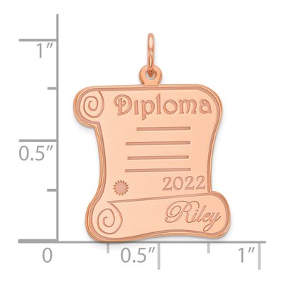 Rose Gold-Plated Sterling Silver Personalized Diploma Charm – view 2