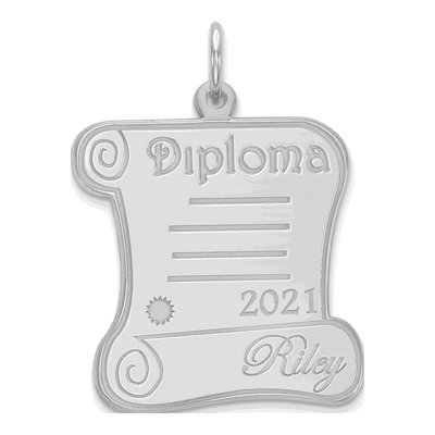 Sterling Silver Personalized Diploma Charm