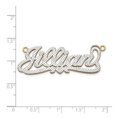 14K Yellow Gold 1/20 ct tw Diamond Personalized Heart Name Plate Pendant – view 2