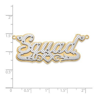 14K Yellow Gold 1/20 ct tw Diamond Personalized Heart Name Plate Pendant – view 3