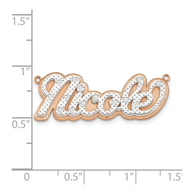 14K Rose Gold 1/20 ct tw Diamond Name Plate Pendant – view 2