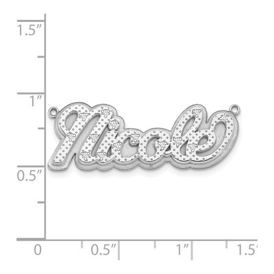 14K White Gold 1/20 ct tw Diamond Name Plate Pendant – view 2