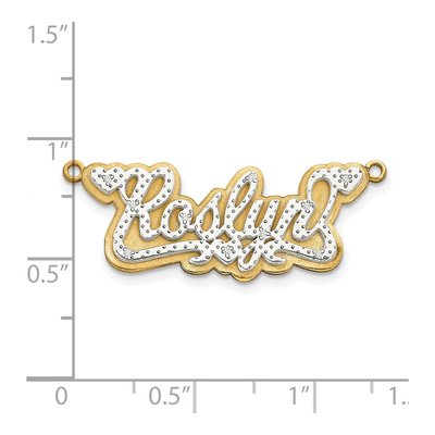 14K Yellow Gold 1/20 ct tw Diamond Name Plate Pendant – view 2