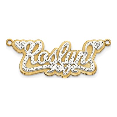 14K Yellow Gold 1/20 ct tw Diamond Name Plate Pendant