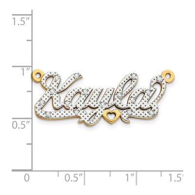 14K Yellow Gold Diamond 3D Name Plate Pendant – view 2