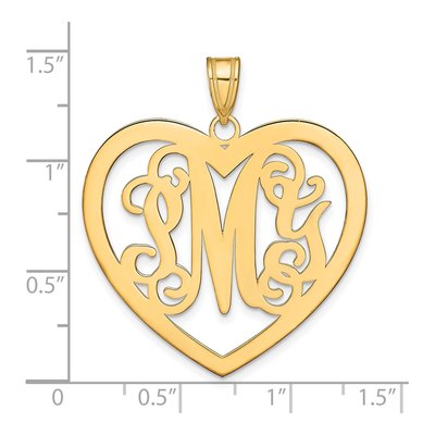 Gold-Plated Sterling Silver Personalized Monogram Heart Pendant – view 3