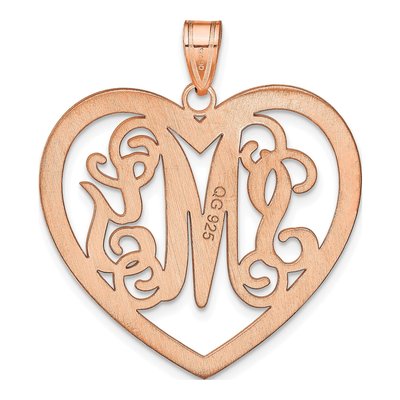 14K Rose Gold Large Monogram Heart Pendant – view 4