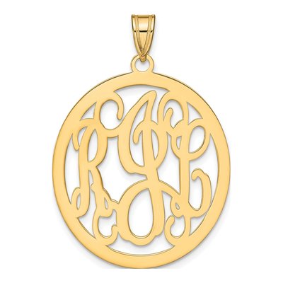 Gold-Plated Sterling Silver Personalized Monogram Pendant