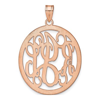 14K Rose Gold Personalized Round Monogram Pendant – view 4