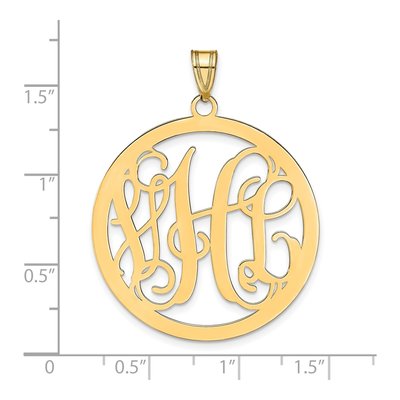 Gold-Plated Sterling Silver Large Round Monogram Pendant – view 3