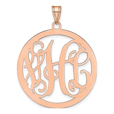 Rose Gold-Plated Sterling Silver Monogram Pendant
