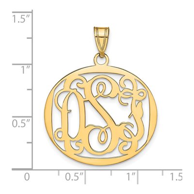 Gold-Plated Sterling Silver Round Monogram Pendant – view 3