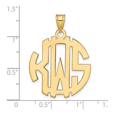 Gold-Plated Sterling Silver Personalized Monogram Pendant – view 3