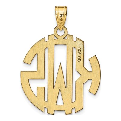 Gold-Plated Sterling Silver Personalized Monogram Pendant – view 4
