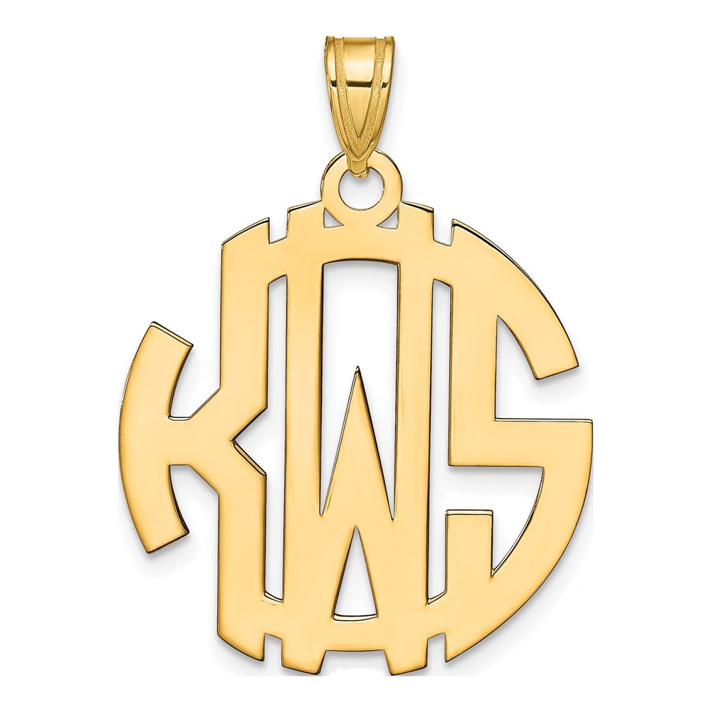 Gold-Plated Sterling Silver Personalized Monogram Pendant