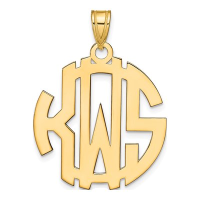 Gold-Plated Sterling Silver Personalized Monogram Pendant