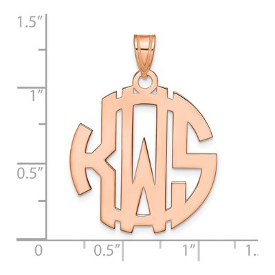 14K Rose Gold Circle Monogram Pendant – view 3