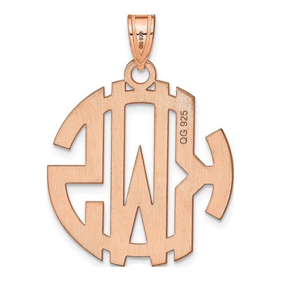 14K Rose Gold Circle Monogram Pendant – view 4