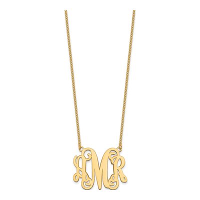 Gold-Plated Sterling Silver Personalized Monogram Necklace – view 2