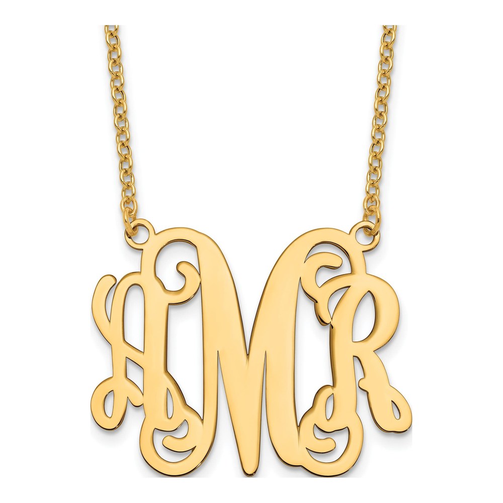 Gold-Plated Sterling Silver Personalized Monogram Necklace