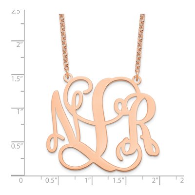 Rose Gold-Plated Sterling Silver Personalized Monogram Pendant Necklace – view 2