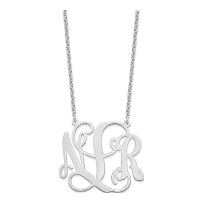 Sterling Silver Personalized Monogram Necklace – view 2