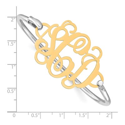Gold-Plated Sterling Silver Personalized Monogram Bangle Bracelet – view 3