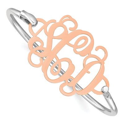 Rose Gold-Plated Sterling Silver Personalized Monogram Bangle Bracelet
