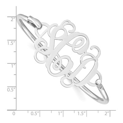 Sterling Silver Personalized Monogram Bangle Bracelet – view 3