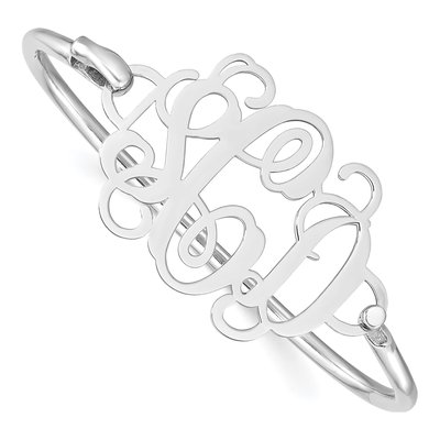Sterling Silver Personalized Monogram Bangle Bracelet