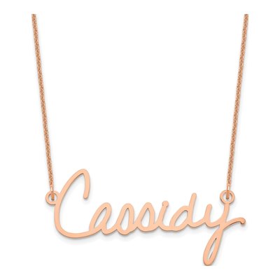 14K Rose Gold Personalized Signature Necklace