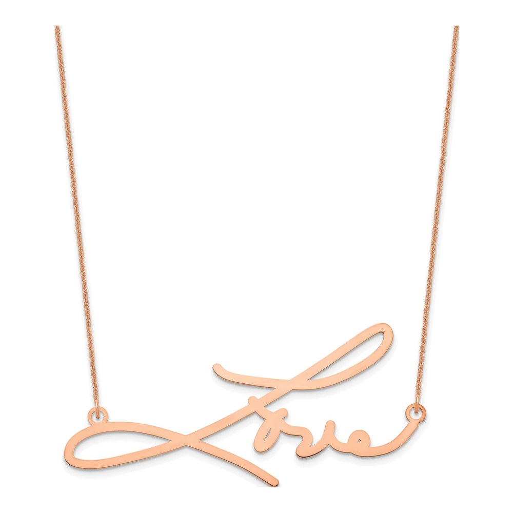 14K Rose Gold Personalized Signature Necklace