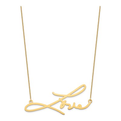 14K Yellow Gold Personalized Signature Necklace – view 2