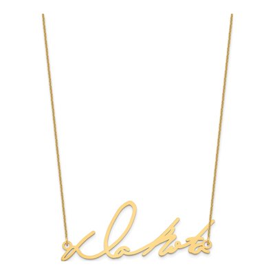 14K Yellow Gold Personalized Signature Necklace – view 4