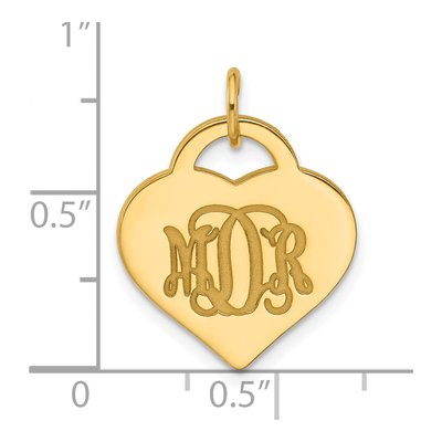 Gold-Plated Sterling Silver Personalized Monogram Heart Charm – view 4