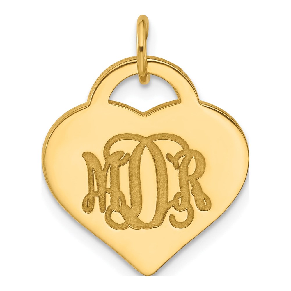 Sterling Silver/gold-Plated Monogram Heart Charm Pendant