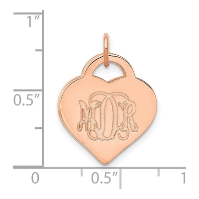 Rose Gold-Plated Sterling Silver Monogram Heart Charm – view 3