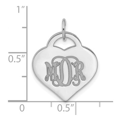 Sterling Silver Personalized Monogram Heart Charm – view 3