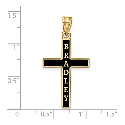 Gold-Plated Sterling Silver Personalized Name Cross Pendant – view 3