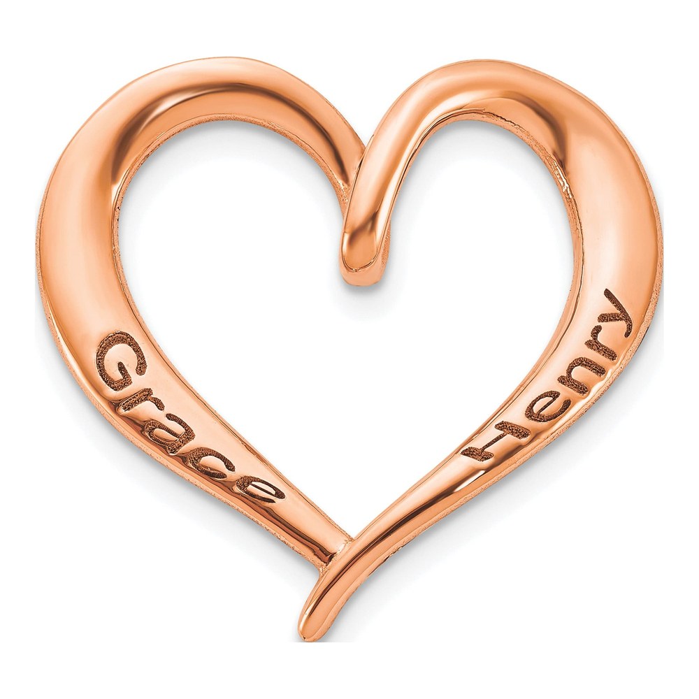 Personalized Antique Heart Slide Pendant