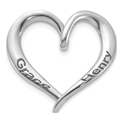 Sterling Silver Personalized Antiqued Heart Slide Pendant