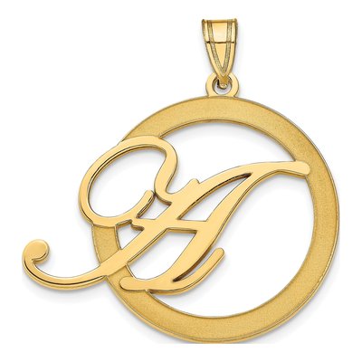 Gold-Plated Sterling Silver Personalized Initial Circle Pendant