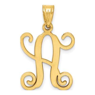 Gold-Plated Sterling Silver Letter A Pendant – view 3